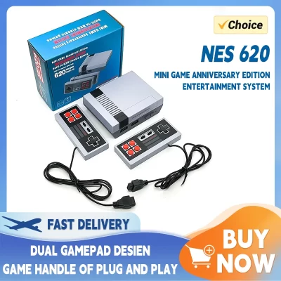 Console de jogos retrô clássico mini sistema de videogame embutido 620 jogos console de TV FC Nes de 8 bits para adultos e crianças