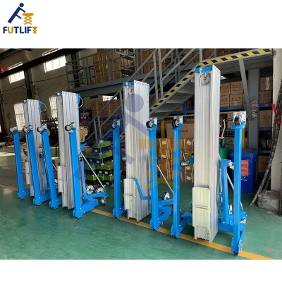 Plataforma de elevação manual portátil de alumínio, elevador de material móvel para uso interno e externo