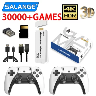 4k pro jogo vara 64g 30000 + console de videogame 2.4g duplo controlador sem fio 4k retro jogo tv vara retro clássico jogos
