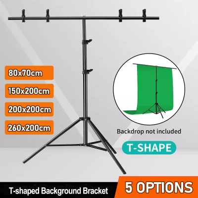 Selens suporte de fundo portátil em formato de t, suporte ajustável para fundo de fotografia, kit de estúdio fotográfico, acessórios de fotografia