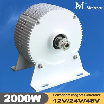 Meteor novos geradores de energia de baixa velocidade 2000w 12v 24v 48v ac geradores de ímã permanente sem engrenagens uso para energia de água e turbina