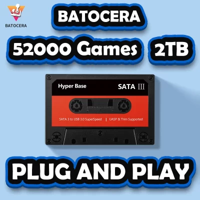 JMachen 2TB/500GB Batocera Disco rígido embutido 48000 jogos retrô emulação HDD para PS3/PS2/PS1/N64/SNES/MAME/Game Cube
