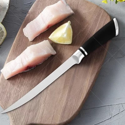 Faca japonesa de chef sashimi, cutelo de salmão, aço inoxidável, corte de carne de açougueiro e desossa, fatiador de frutas doméstico