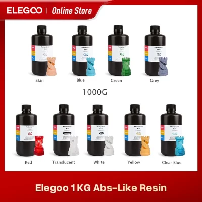 Elegoo resina de impressora 3d tipo abs, resina de cura uv lcd 405nm, resina fotopolímero padrão tipo abs para impressão lcd 3d 1000g