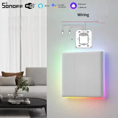Sonoff tx ultimate wifi interruptor de parede inteligente toque led borda de luz multi-sensorial casa inteligente ewelink app via alexa google casa alice