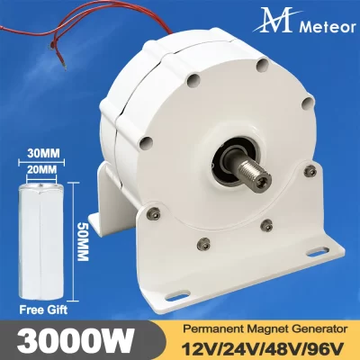 Gerador de ímã permanente sem engrenagens Turbina eólica Turbina de água Low RPM Use para bateria de carga Make Power Energy System 3000W