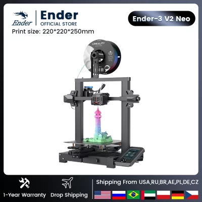 CRIALIDADE Ender-3 V2 NEO Impressora 3D Com CR-Touch Auto-nivelamento 32 Bits Silencioso Mainboard PC Primavera Aço Placa de Construção Magnética