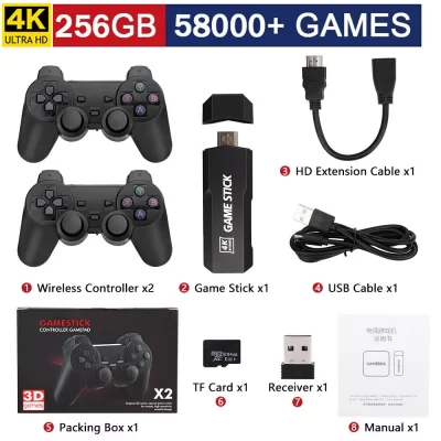 4k jogo vara gd10 128g 256g 58000 jogos retro console de jogos hd console de videogame controlador sem fio para psp ps1 presente de natal