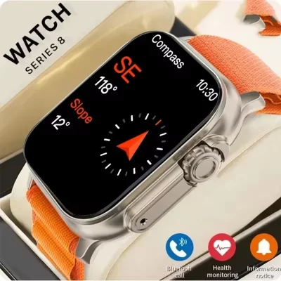 HW8 Relógio Inteligente Bluetooth para Homens, Tela HD, GPS, NFC, Bluetooth, Impermeável, 9mm, 2.2 Idiomas