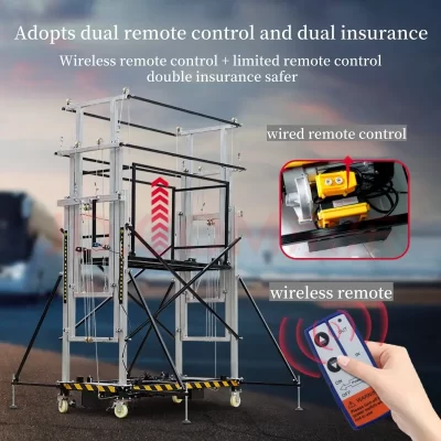 6m7m 8m de levantamento, andaime elétrico, andaime em movimento, controle remoto de faixa de elevação automática, adequado para ambientes internos e externos