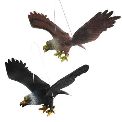 Ao ar livre pendurado pássaro águia estátua de plástico águia ornamento águia estatueta decoração vívido voando falcão pomar à prova de pássaro espantalho