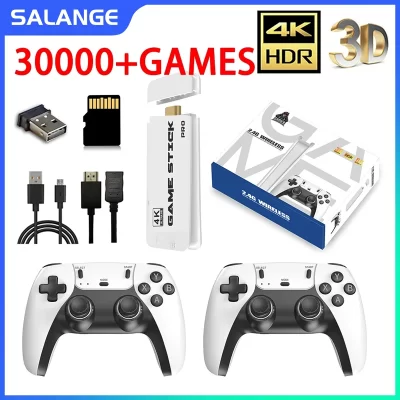 M8 4k pro jogo vara 64g 30000 + console de videogame 2.4g duplo controlador sem fio 4k retro jogo tv vara retro clássico jogos