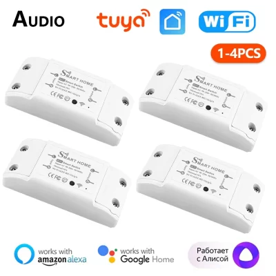 Tuya Mini Interruptor Wi-Fi Inteligente, Disjuntor Universal, Vida Inteligente, Controle Remoto Sem Fio, Funciona com Alexa, Google Home, Yandex Alice