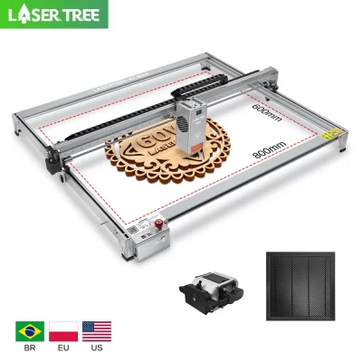 LASER TREE-Máquina de corte e gravação a laser, luz azul, gravador CNC, módulo 60W, área de trabalho 800x600mm, K1 MAX