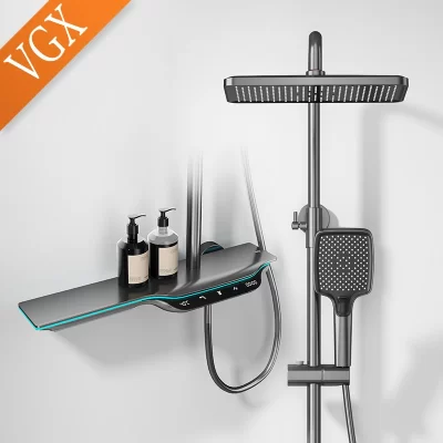 Vgx sistema de chuveiro termostático inteligente digital conjunto torneira do chuveiro do banheiro display temperatura chuvas conjunto chuveiro do banheiro