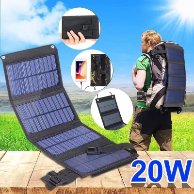 Painel solar portátil 5v usb tipo-c carga flexível kit dobrável sistema leve para telefones carro acampamento caminhadas bancos de energia