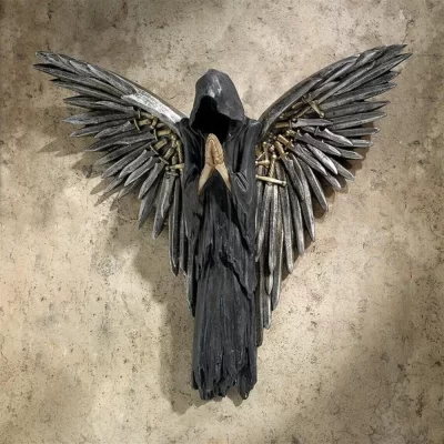 Guerreiro escultura resina artesanato pendurado decoração de casa parede decoração de halloween ornamentos de parede sala estar decoração estátua