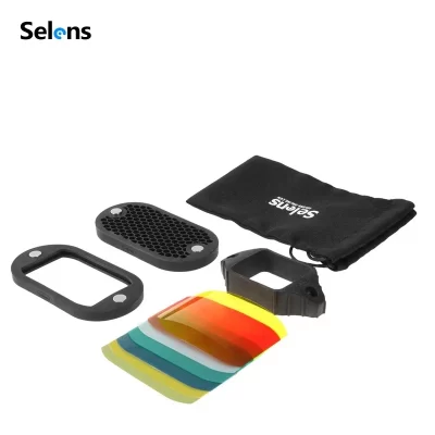 Selens 7 peças kits de estúdio fotográfico flash speedlight favo de mel grade difusor refletor com faixa de gel magnético acessórios de fotografia