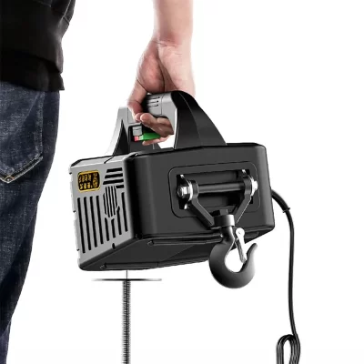 Grua elétrica portátil de 1500W para carros, melhoria da casa, manuseio de carga, levantamento de oficina de produção