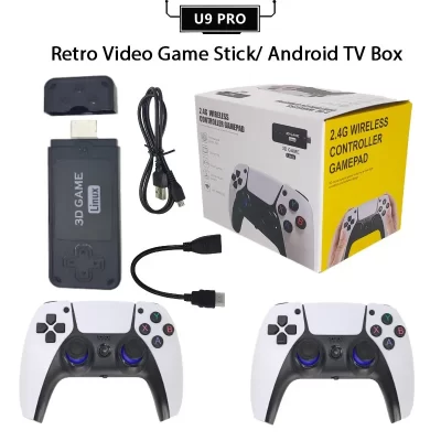 U9 PRO Game Console HDMI HD 2.4G Wireless TV Game Console 3D God of War PSP Iron Boxing 6 P5 Wireless Controller Game Stick para PS1/GBA/GB