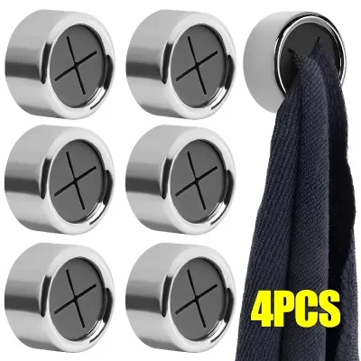 1/4 pçs não perfuração gancho de toalha pano de lavar louça cremalheiras de armazenamento suporte de pano de cozinha acessórios do banheiro toalha parede pendurado