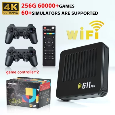 G11 pro caixa de jogo 4k hd tv jogo vara console de videogame 128g construído em 40000 jogos retro jogador de jogo portátil sem fio gamepad