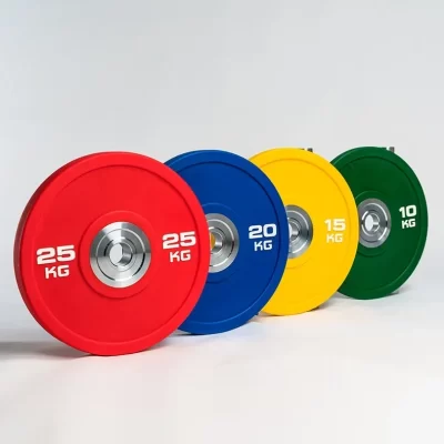 Atacado conjunto de barra placas de peso barra de borracha colorida revestida de ferro fundido disco de peso fitness ginásio placa de peso