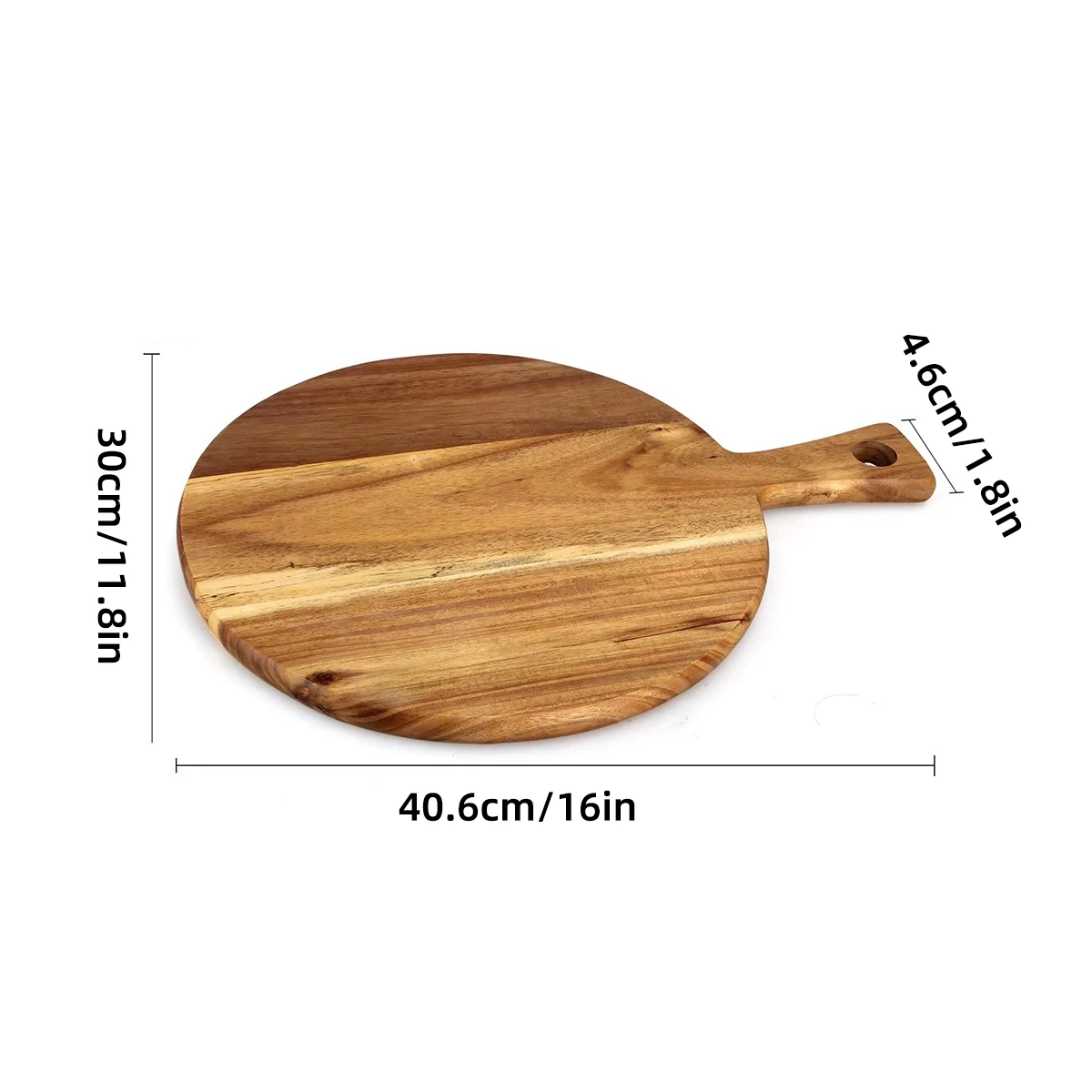 Tábua de cortar madeira redonda para pizza, cozinha de madeira, tábua de servir carne, queijo, charcutaria, com alça, novo artesanato - Image 6