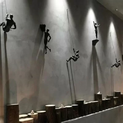 Atleta escalada homem resina parede de fundo pendurado decoração escultura estátua figuras presente decoração retro novo 2023