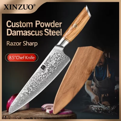 Xinzuo 8.5 "faca de chef 73 camadas facas de cozinha de aço damasco faca de cozinha damasco doméstico afiado ferramentas de cozinha de alta qualidade