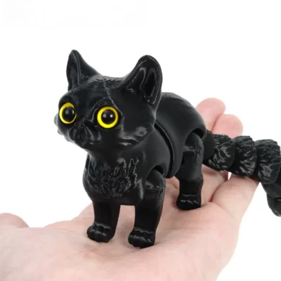 Casa de gatos fofos impressos em 3D, ornamento de casa móvel com articulação traseira, decoração de quarto, decorações de carro, decorações de mesa, presentes para amigos