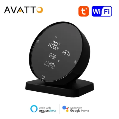 AVATTO-Tuya WiFi Controle Remoto IR com Sensor de Temperatura e Umidade, Casa Inteligente 3 em 1, Controlador Infravermelho para Alexa e Google