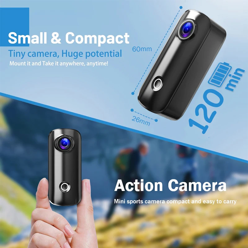 SJCAM C100 Plus ou C100 Action Cam 4K ou 2K 2.4G WiFi 30M à prova d'água com estojo Câmera esportiva preto branco - Image 2