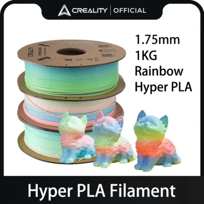 Creality hyper pla arco-íris filamento gradiente impressão 3d 1.75mm 1kg cor de alta velocidade 1.25 g/cm carretel de papel ecológico