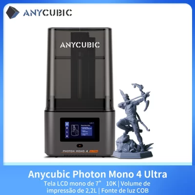 Pré-venda ANYCUBIC Photon Mono 4 Ultra V2 Impressora 3D 10K 7 ''tela de alta definição Resina UV Tamanho de impressão 3D 236mm x 231mm x 430mm