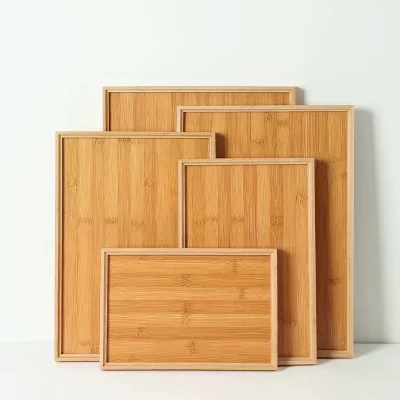Placa de serviço de bambu estilo japonês, bandeja decorativa de madeira para loja de churrasco, bandeja de chá, utensílios de mesa de madeira, acessórios de cozinha para casa