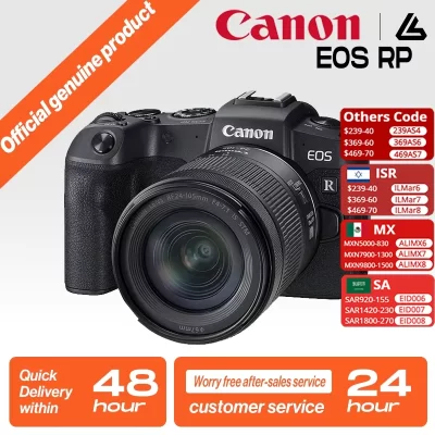 Câmera digital profissional sem espelho full-frame Canon-EOS RP, corpo de vídeo 4K, lente RF 24-105 MM F4 STM USM