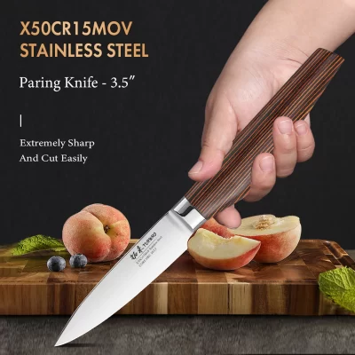 Turwho 3.5 "faca de aparar aço inoxidável de alto carbono x50cr15mov facas de cozinha vegetais frutas descascando chef utilitário ferramenta de cozinha