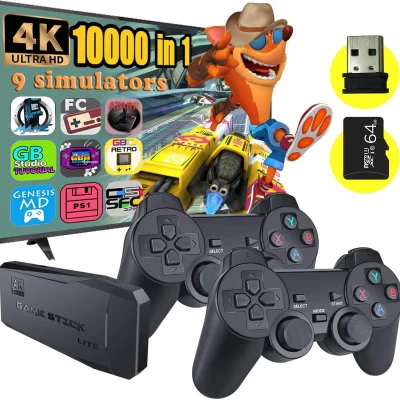64g jogo vara lite 4k embutido 10000 jogo retro console de jogo para ps1 gba controlador sem fio para gba criança presente de natal dropshipping