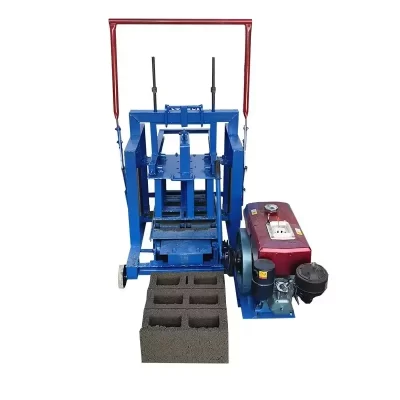 Máquina móvel de tijolos ocos de concreto e cimento com motor diesel pequeno para venda