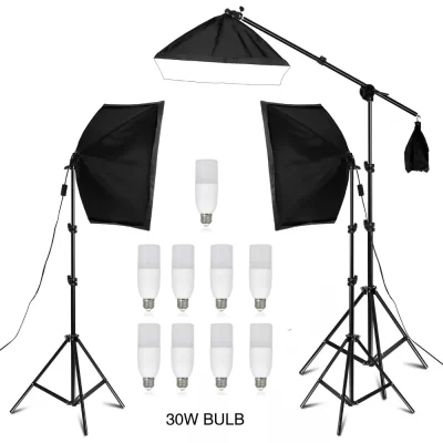 Novo 30w 40w fotografia 50x70cm softbox kits de iluminação sistema caixa macia uso de luz contínua para estúdio fotográfico retrato tiro