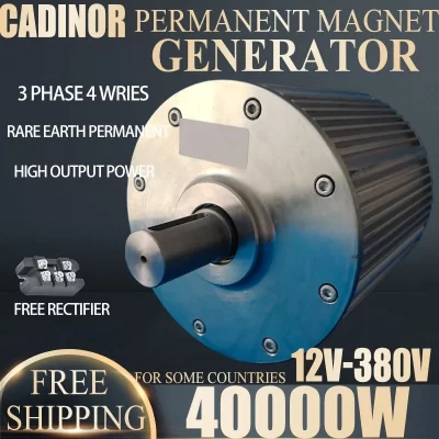 Gerador de ímã permanente de terras raras, 40kw, 30kw, 96v, 220v ac, 3 fases, alternador, turbina eólica, alta eficiência, energia alternativa