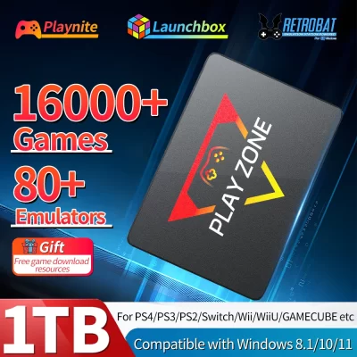 Playzone 1tb emulador consoles portátil retro jogo ssd para ps5/ps4/ps3/xbox/switch/wii/wiiu jogo portátil hdd com mais de 16000 jogos