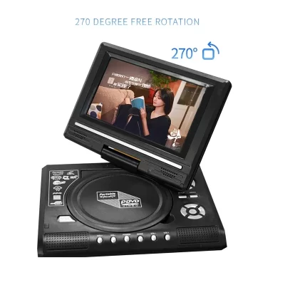 Mini DVD Player 7,8 polegadas Desktop Digital Smart TV CD EVD Disc Players Controle Remoto Portátil Viagem 270 ° Tela giratória