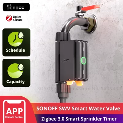 Sonoff swv zigbee 3.0 válvula de água inteligente ip55 controlador sprinkler irrigação automação residencial compatível com ewelink alexa google