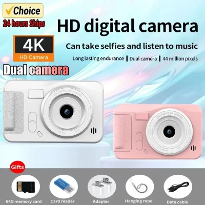 Câmera digital 4k, 44 megapixels, fotografia de alta definição, viagem, selfie, nível de entrada, estudantes pequenos, campus, câmera selfie
