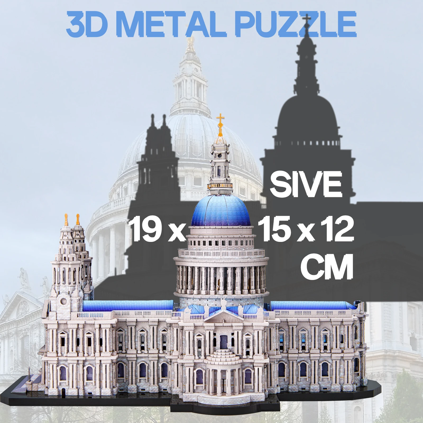 Piececool Kits de modelo de metal 3D Catedral de São Paulo Quebra-cabeças de metal 3D Kit DIY para presentes de decoração de casa - Image 3