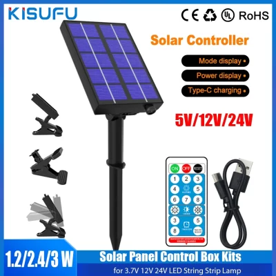 Kit de caixa de controle de painel solar 3000mah, painel solar à prova d'água para luz de tira led, transformador de controle remoto, placa fotovoltaica 24v