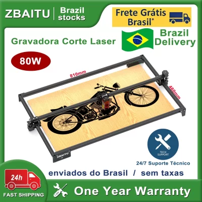 Zbaitu 80w co2 cnc cortador a laser impressora de corte para madeira metal máquina gravura impressora corte e gravura