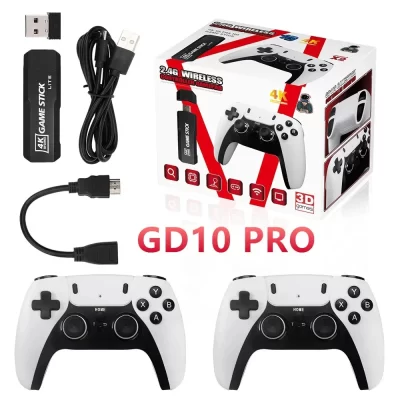 Novo gd10 pro console de videogame 2.4g duplo controlador sem fio jogo 4k 58000 jogos 256gb jogos retro menino presente natal